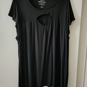 Torrid Size 3 Flutter Sleeve Top Super Soft Black New